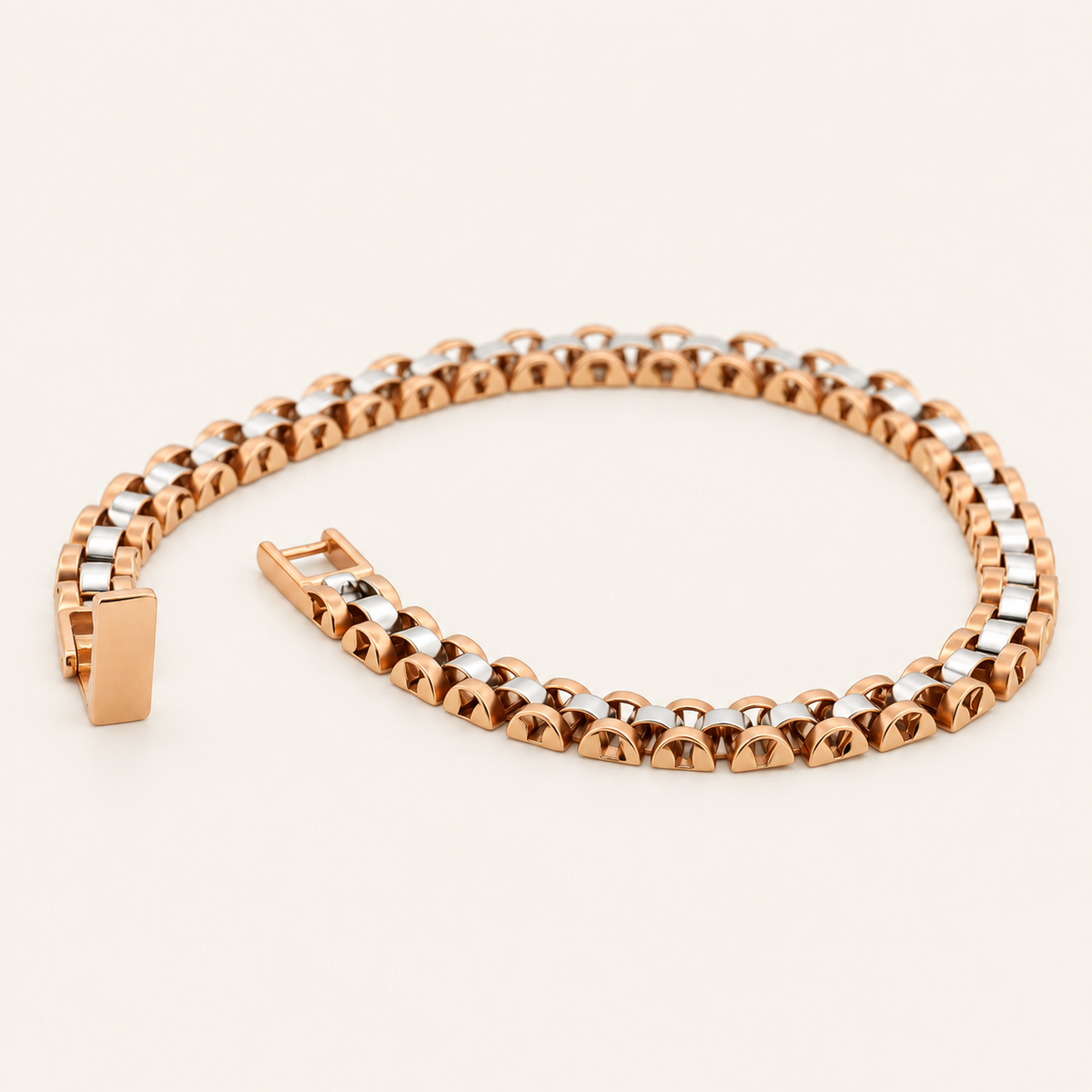 18K Gold Two-Tone Link Bracelet — Two-Tone, view 2