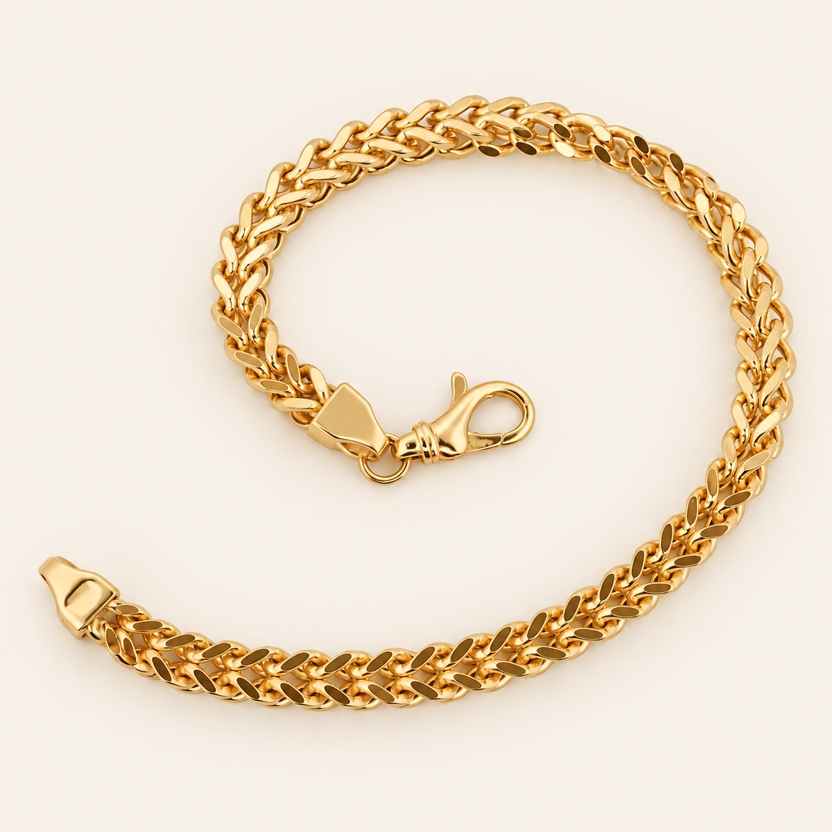 10K Gold Wheat-Link Bracelet — view 2
