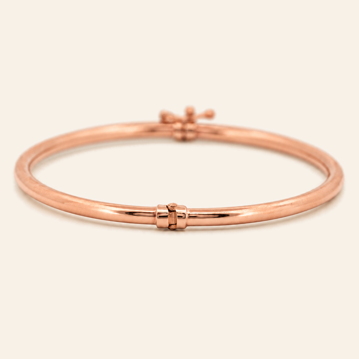 10K Gold Slim Clasp Bangle — Rose Gold, view 2