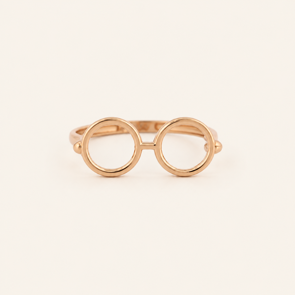 18K Gold Eyeglasses Ring — Rose Gold, view 3