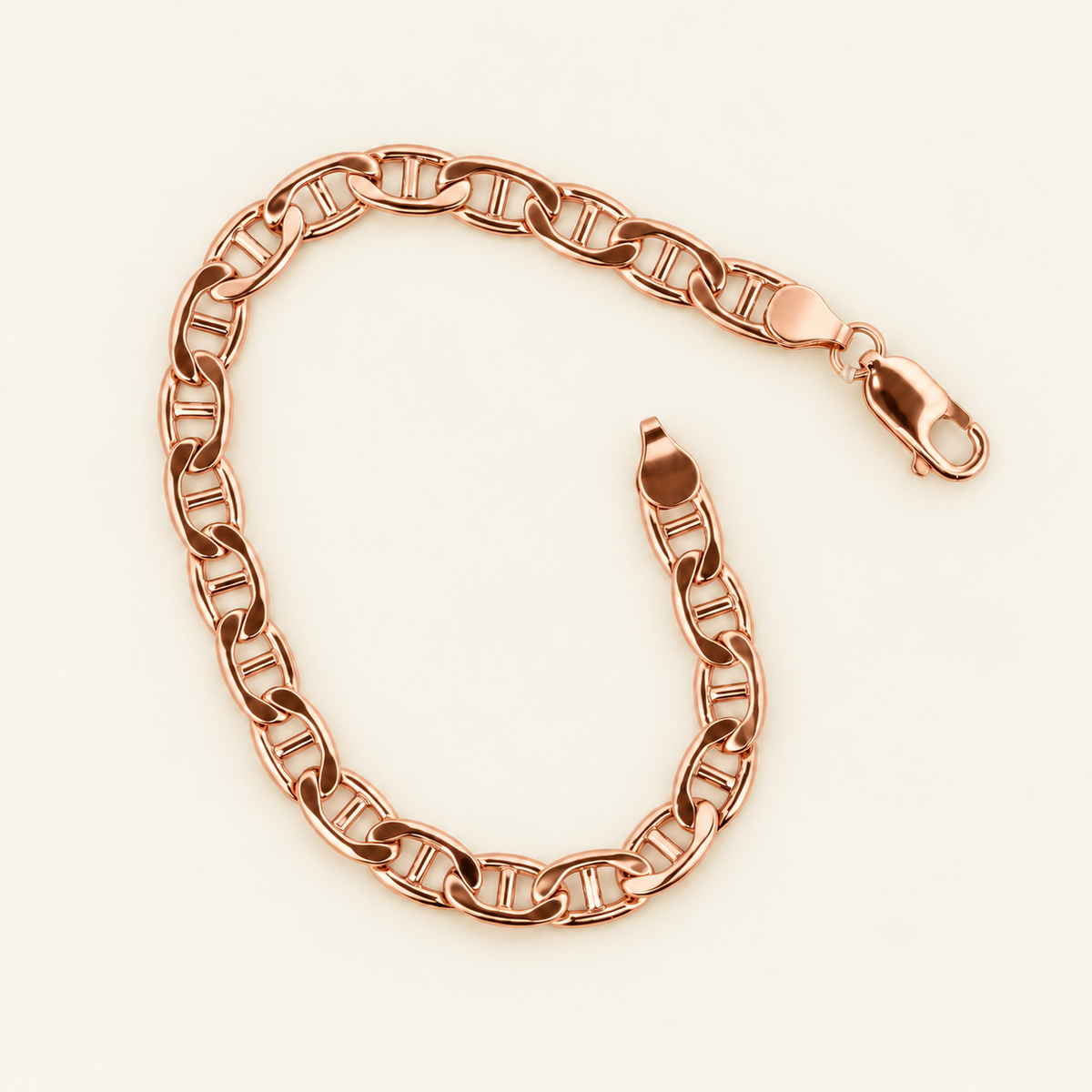 10K Gold Mariner-Link Bracelet — Rose Gold
