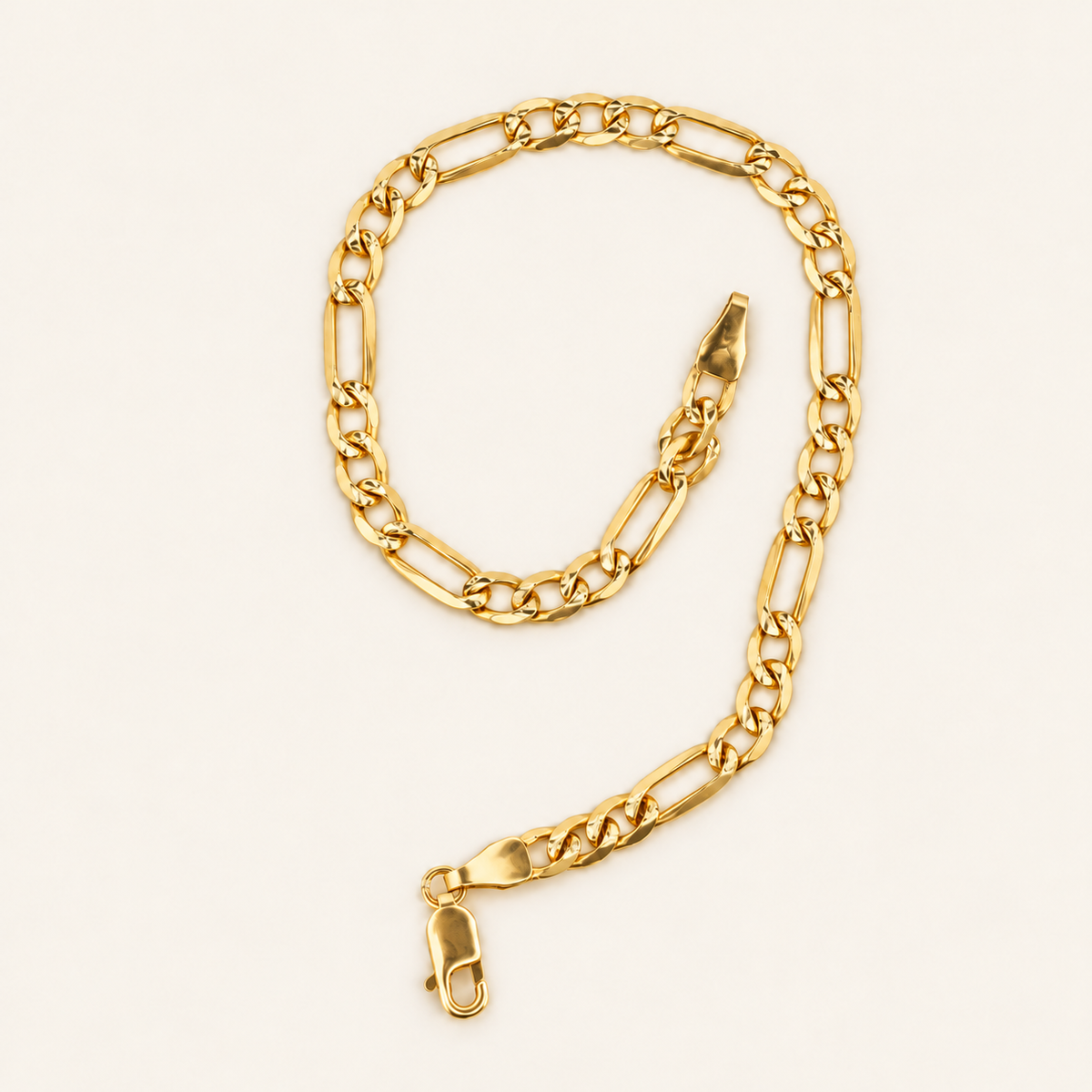 10K Gold Figaro-Link Bracelet — Yellow Gold