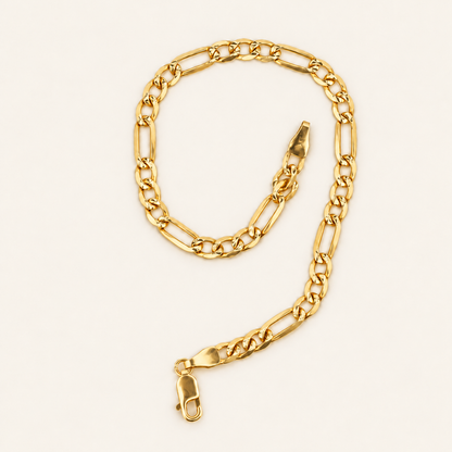 10K Gold Figaro-Link Bracelet — Yellow Gold