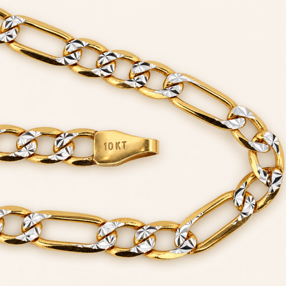 10K Gold Two-Tone Figaro-Link Bracelet — view 1