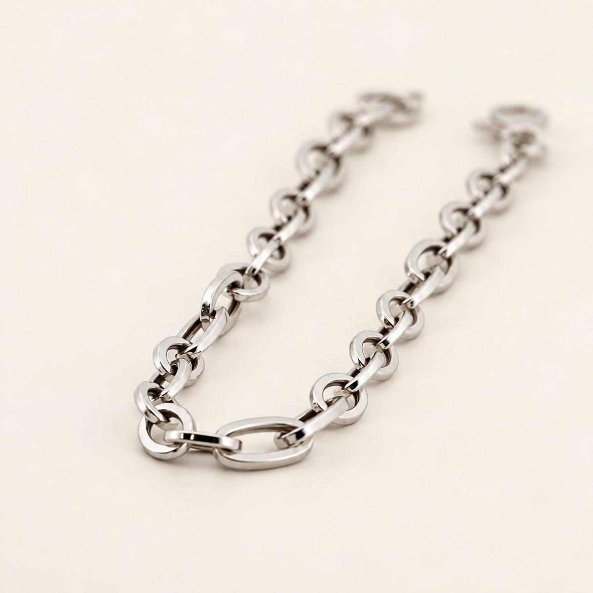 10K Gold Paired Oval-Link Bracelet — view 2