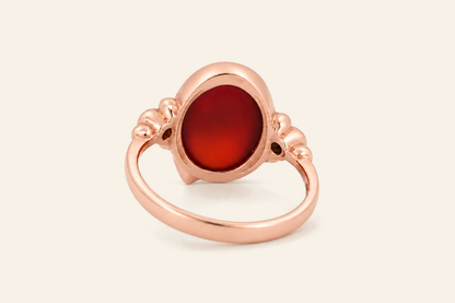 18K Gold 5.00 ct Natural Agate Ring