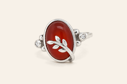 18K Gold 5.00 ct Natural Agate Ring