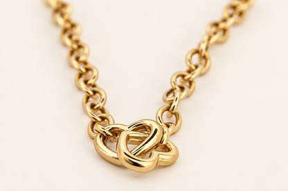 10K Gold Interlocking-Hearts Bracelet — Yellow Gold