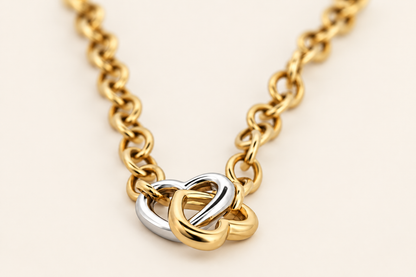 10K Gold Interlocking-Hearts Bracelet — view 1