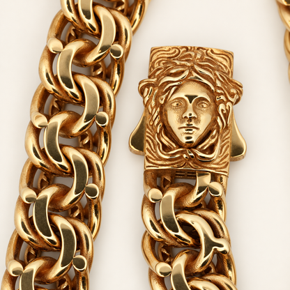 10K Gold Byzantine-Link Bracelet with Sculpted Clasp — view 1