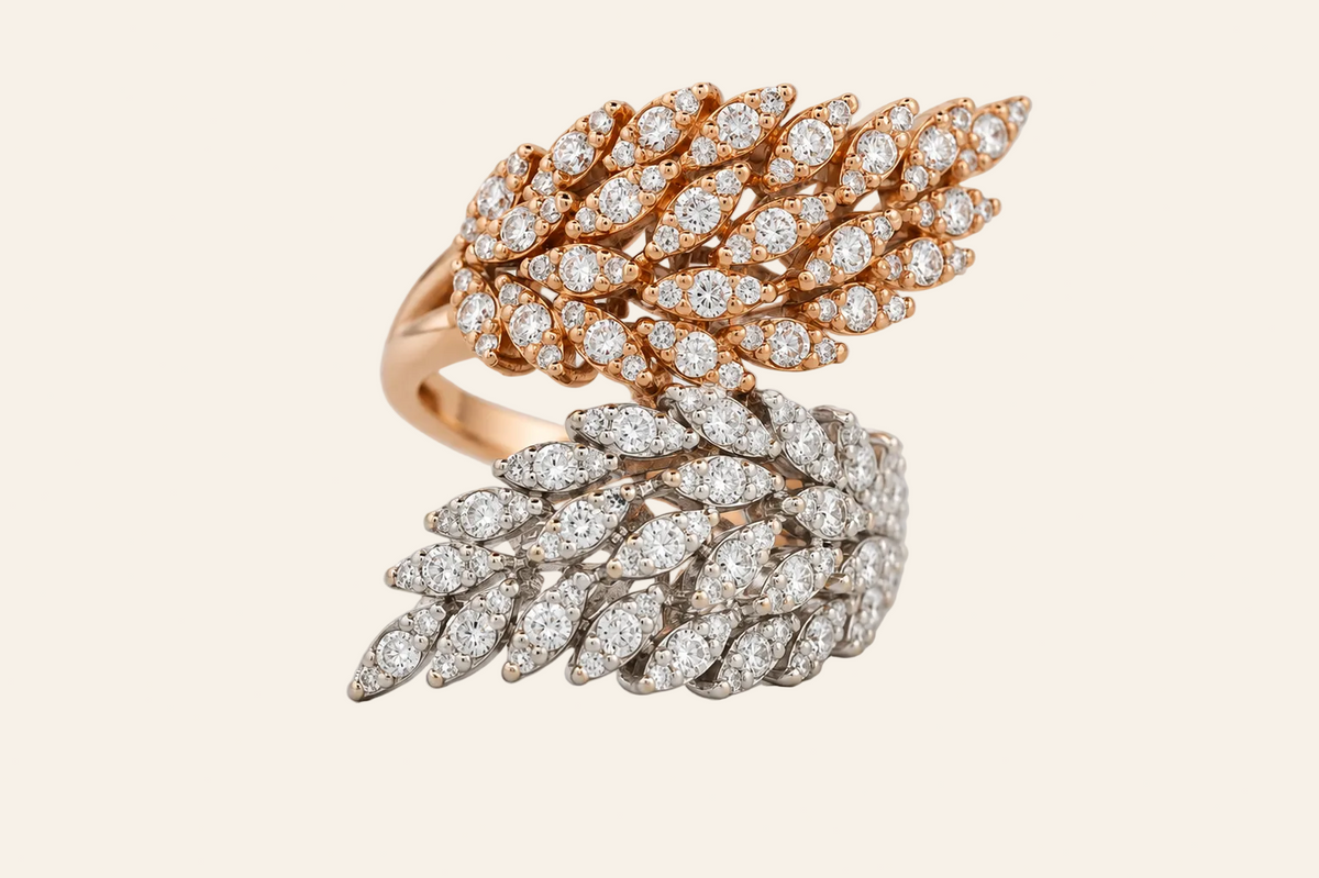 Two-Tone Wing Statement Ring