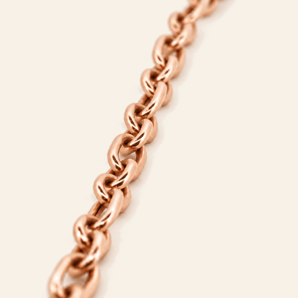 18K Gold Alternating Link Bracelet — Rose Gold, view 2