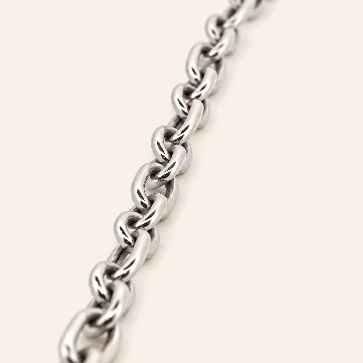 18K Gold Alternating Link Bracelet — White Gold, view 2