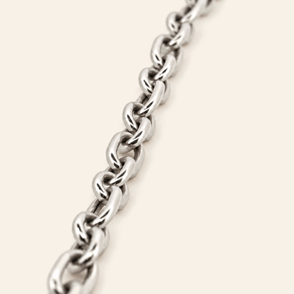 18K Gold Alternating Link Bracelet — White Gold, view 2