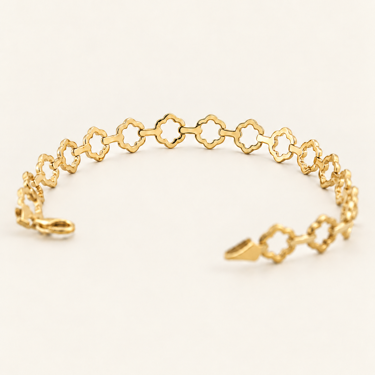 10K Gold Floral-Link Bracelet — Yellow Gold