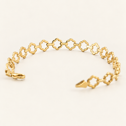 10K Gold Floral-Link Bracelet — Yellow Gold