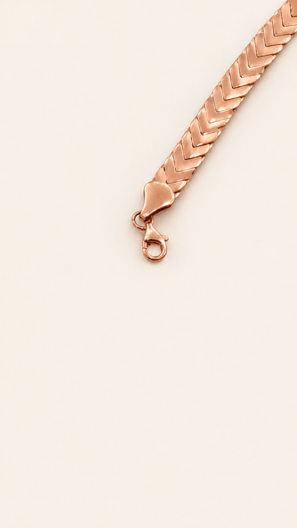 10K Gold Chevron-Link Bracelet — Rose Gold