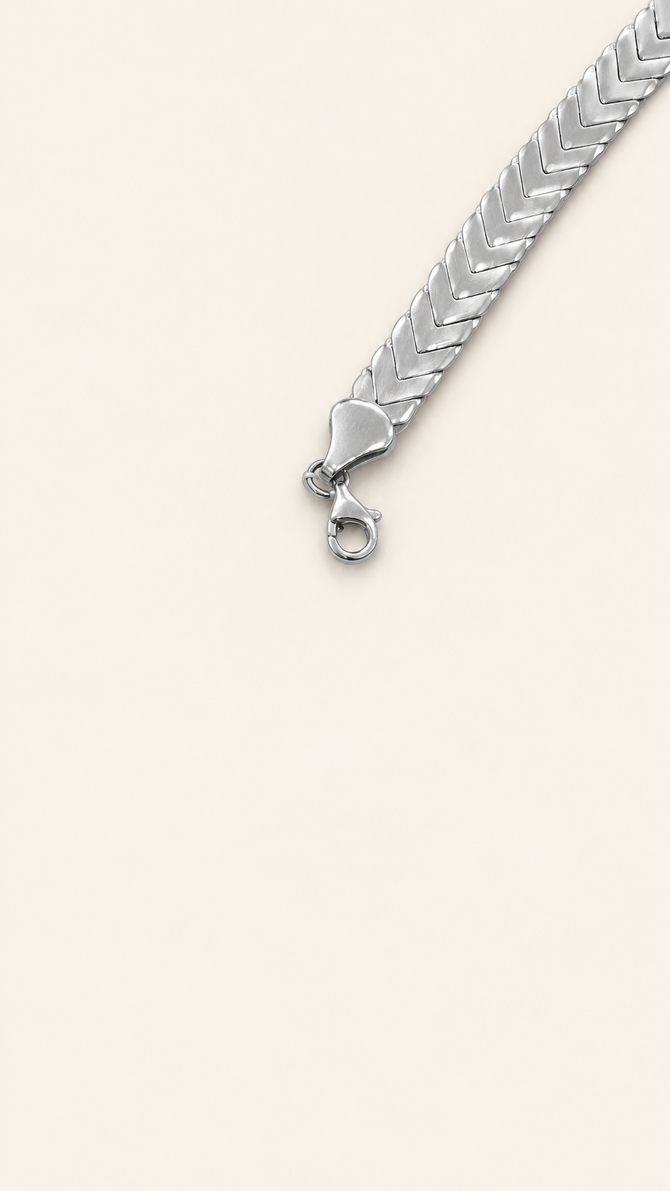 10K Gold Chevron-Link Bracelet — White Gold
