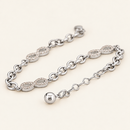 10K Gold Infinity-Link Bracelet — White Gold