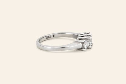 14K Gold Three-Stone Natural Diamond Ring