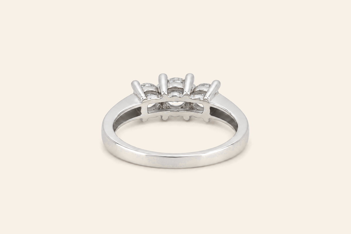 14K Gold Three-Stone Natural Diamond Ring