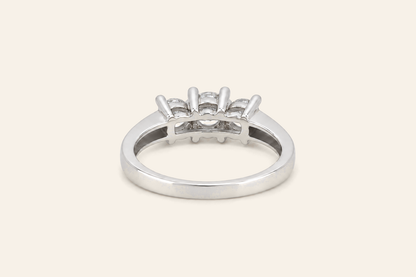 14K Gold Three-Stone Natural Diamond Ring