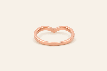 18K Gold Chevron Band Ring