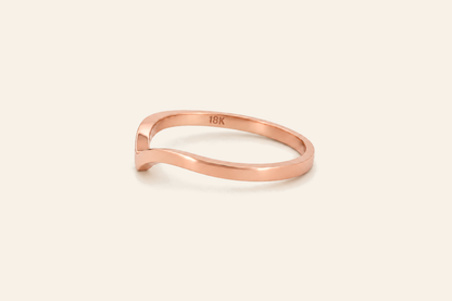 18K Gold Chevron Band Ring