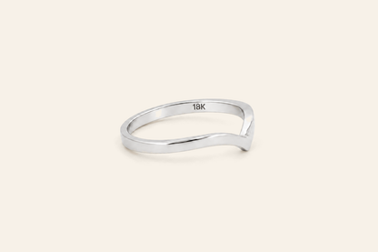 18K Gold Chevron Band Ring