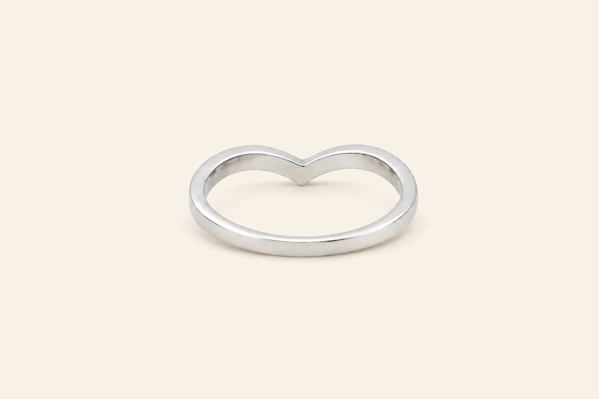 18K Gold Chevron Band Ring