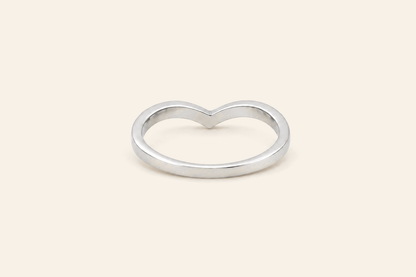 18K Gold Chevron Band Ring