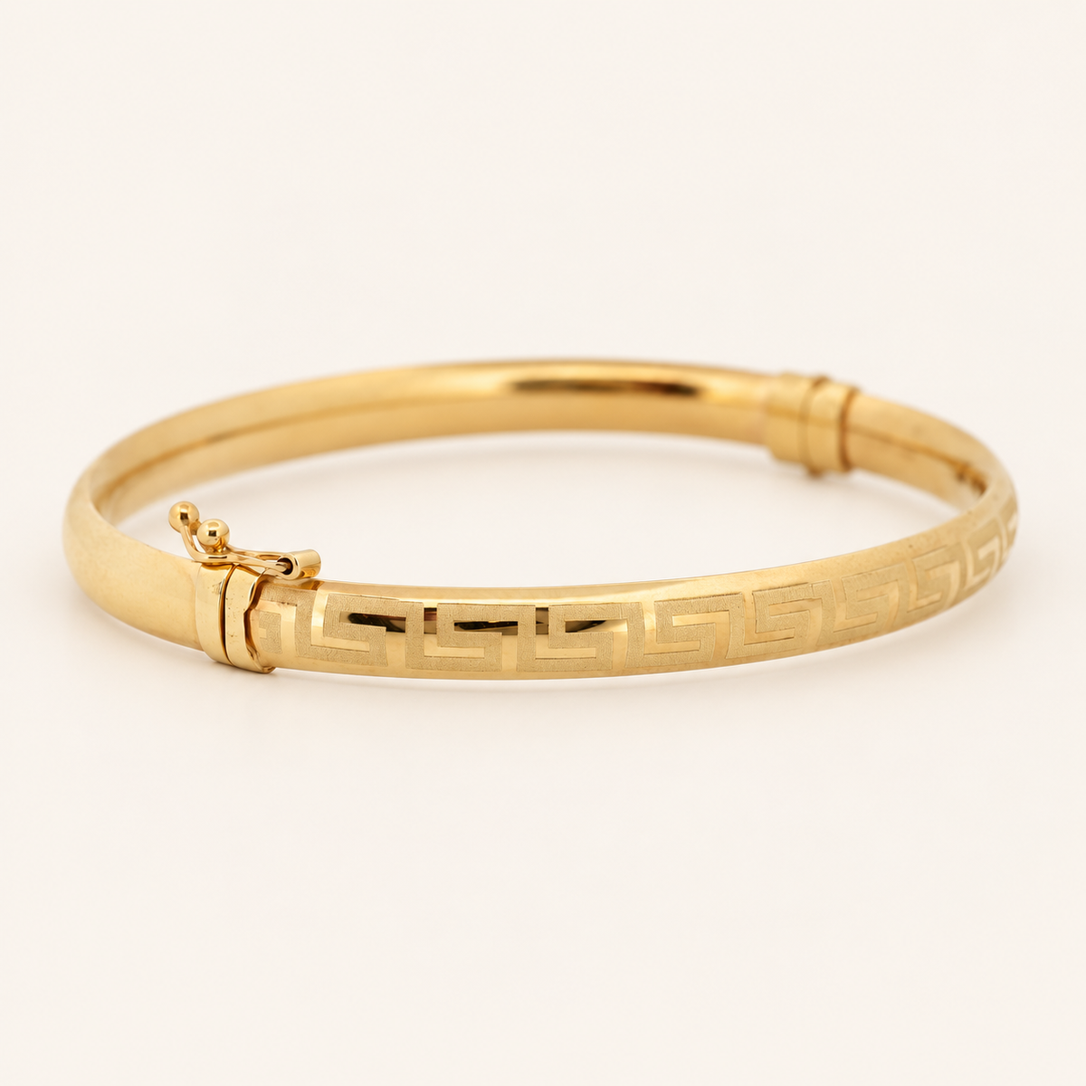 10K Gold Greek-Key Bangle — Yellow Gold, view 1