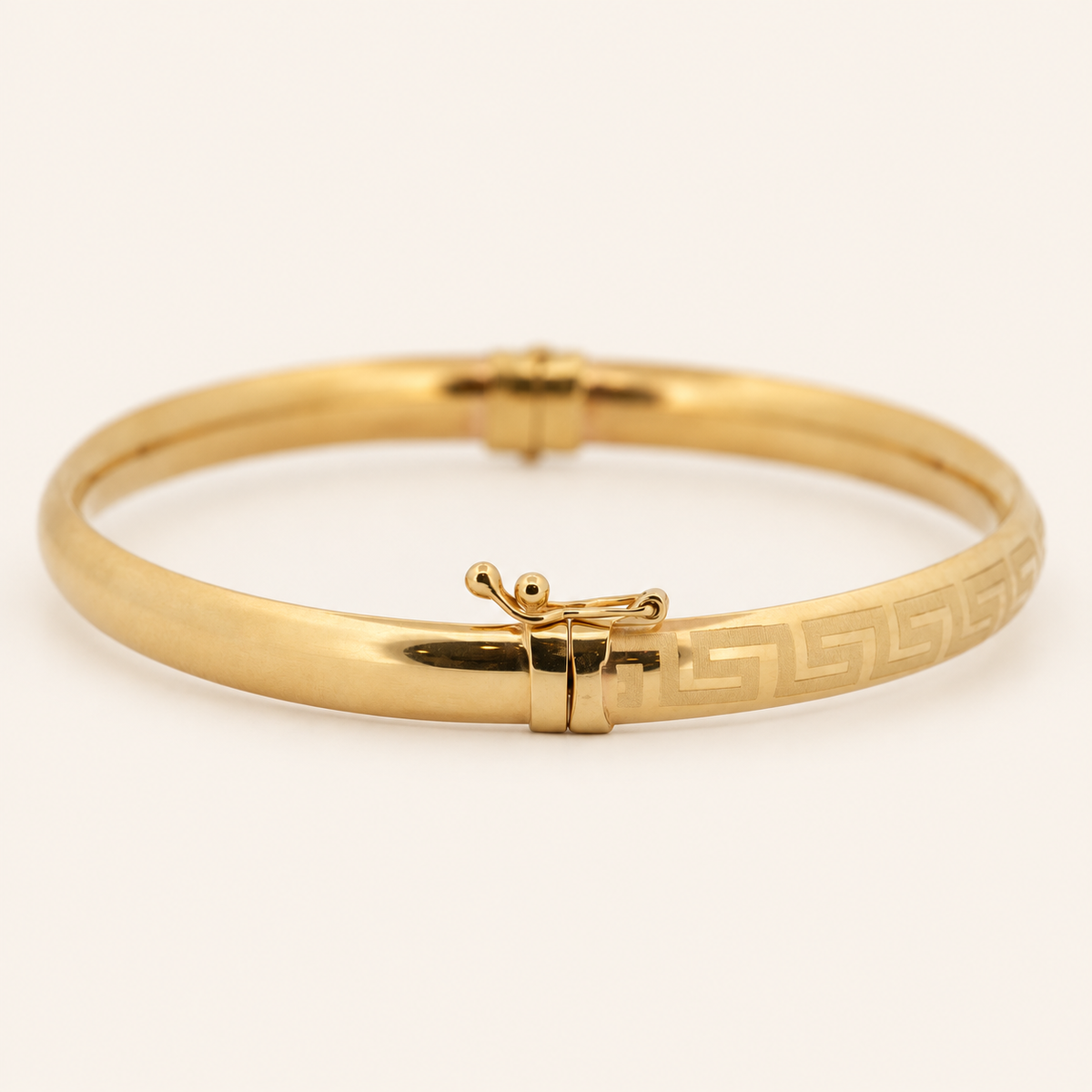 10K Gold Greek-Key Bangle — Yellow Gold, view 2