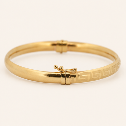 10K Gold Greek-Key Bangle — Yellow Gold, view 2