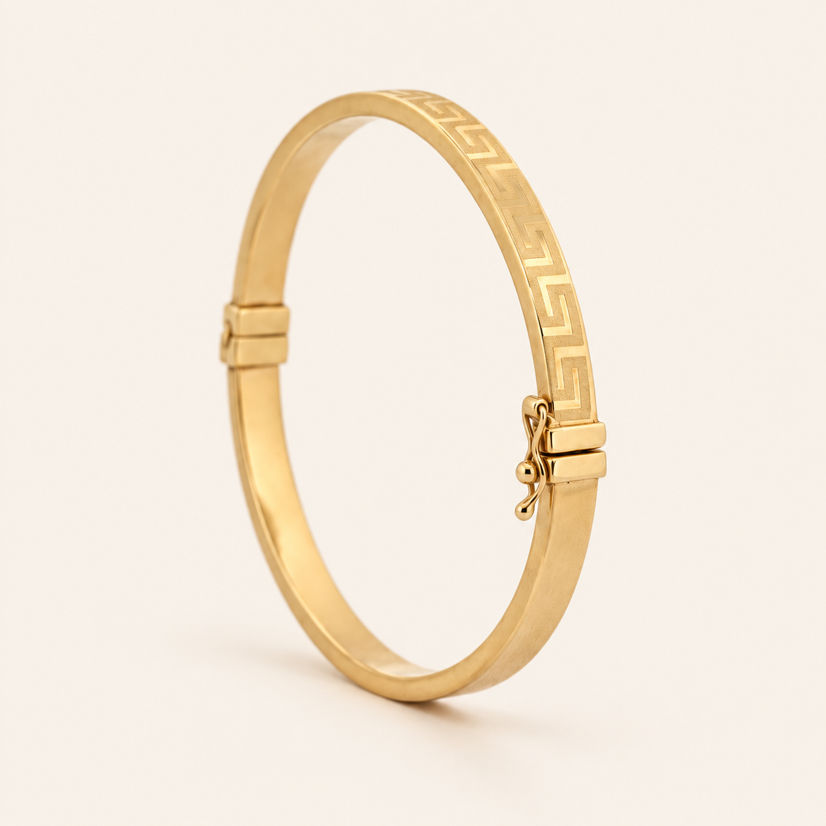 10K Gold Greek-Key Bangle — Yellow Gold, view 3
