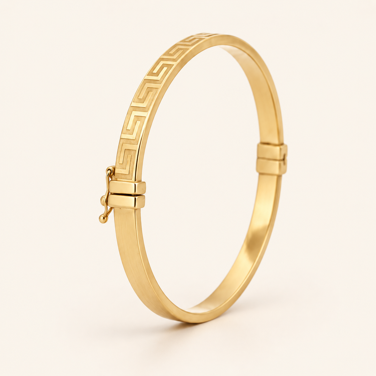 10K Gold Greek-Key Bangle — Yellow Gold, view 4