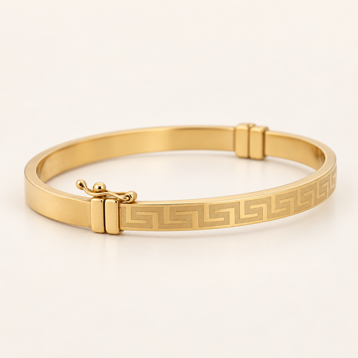 10K Gold Greek-Key Bangle — Yellow Gold, view 5