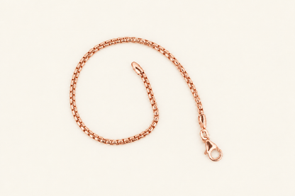 10K Gold Slim Curb-Link Bracelet — Rose Gold