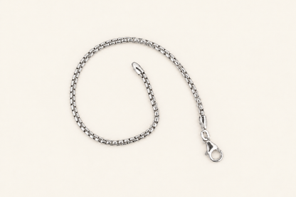 10K Gold Slim Curb-Link Bracelet — White Gold
