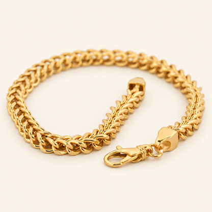 10K Gold Rounded Curb-Link Bracelet — Yellow Gold