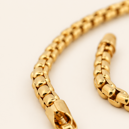 10K Gold Box-Link Bracelet — view 2