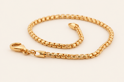 10K Gold Box-Link Bracelet — view 3