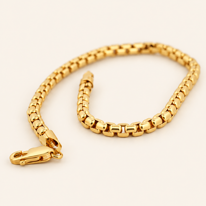 10K Gold Box-Link Bracelet — Yellow Gold
