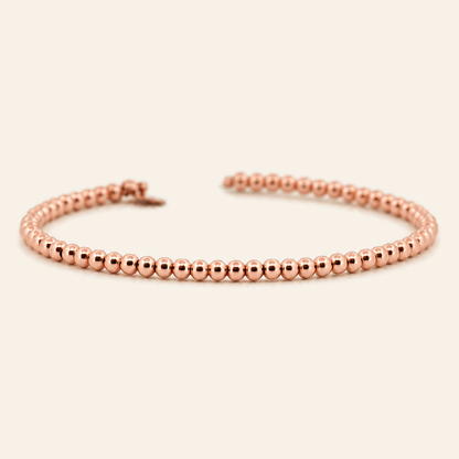 10K Gold Beaded Bangle — Rose Gold, view 1