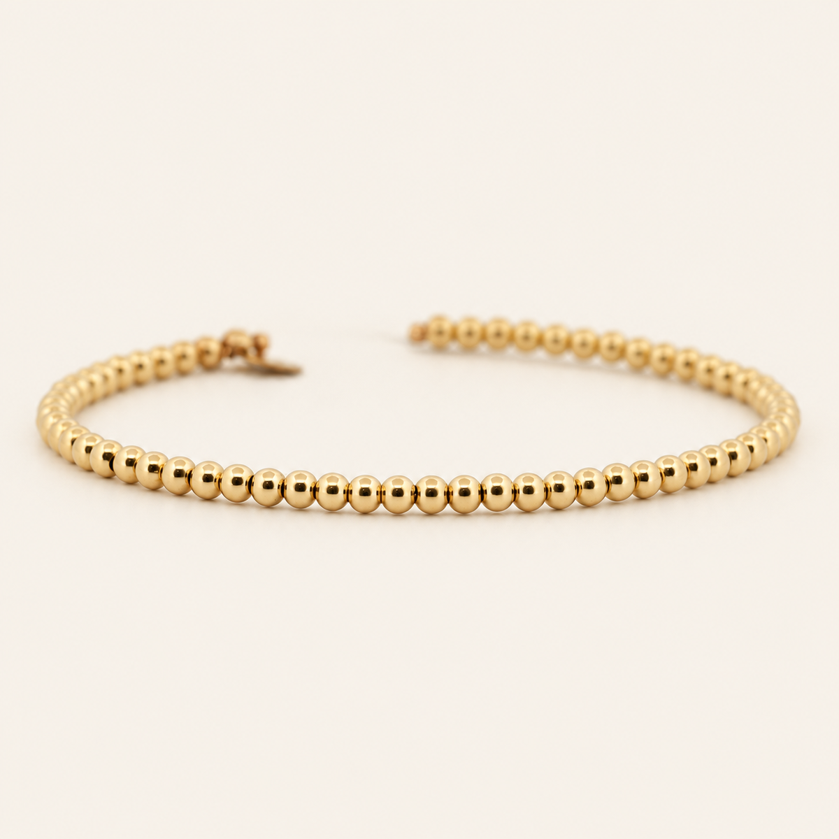 10K Gold Beaded Bangle — Yellow Gold, view 1