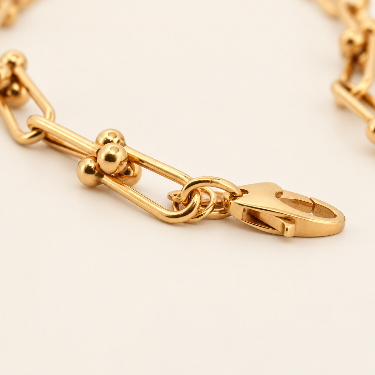 10K Gold Bar-Link Bracelet with Bead Connectors — view 2