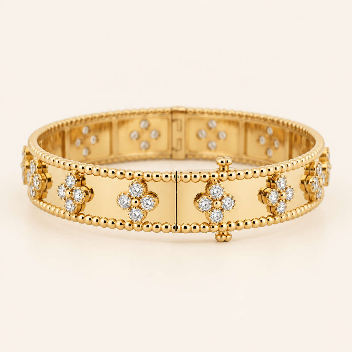 10K Gold Floral Bangle — Yellow Gold, view 1