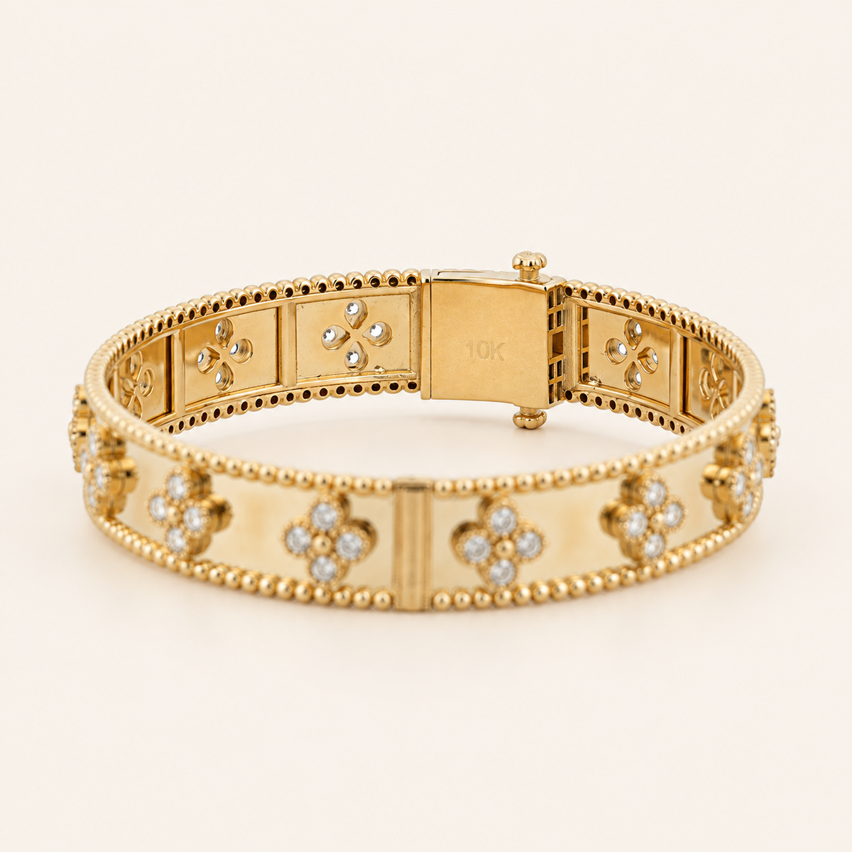 10K Gold Floral Bangle — Yellow Gold, view 2