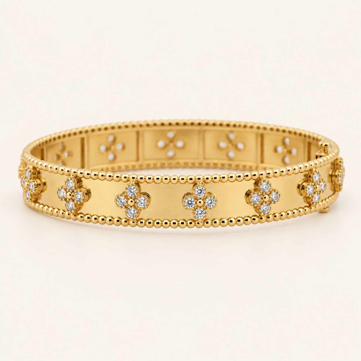 10K Gold Floral Bangle — Yellow Gold, view 3