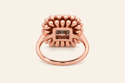 18K Gold Natural Diamond Sunburst Cluster Ring